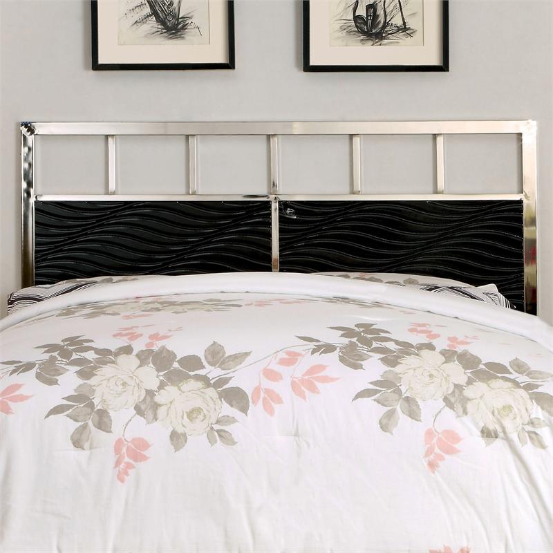 Furniture of America Cepher Wood King Headboard and Footboard in Black
