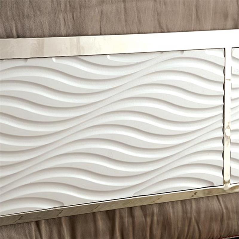 Furniture of America Cepher Wood Cal King Headboard and Footboard in White