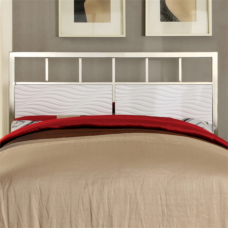 Furniture of America Cepher Wood Cal King Headboard and Footboard in White