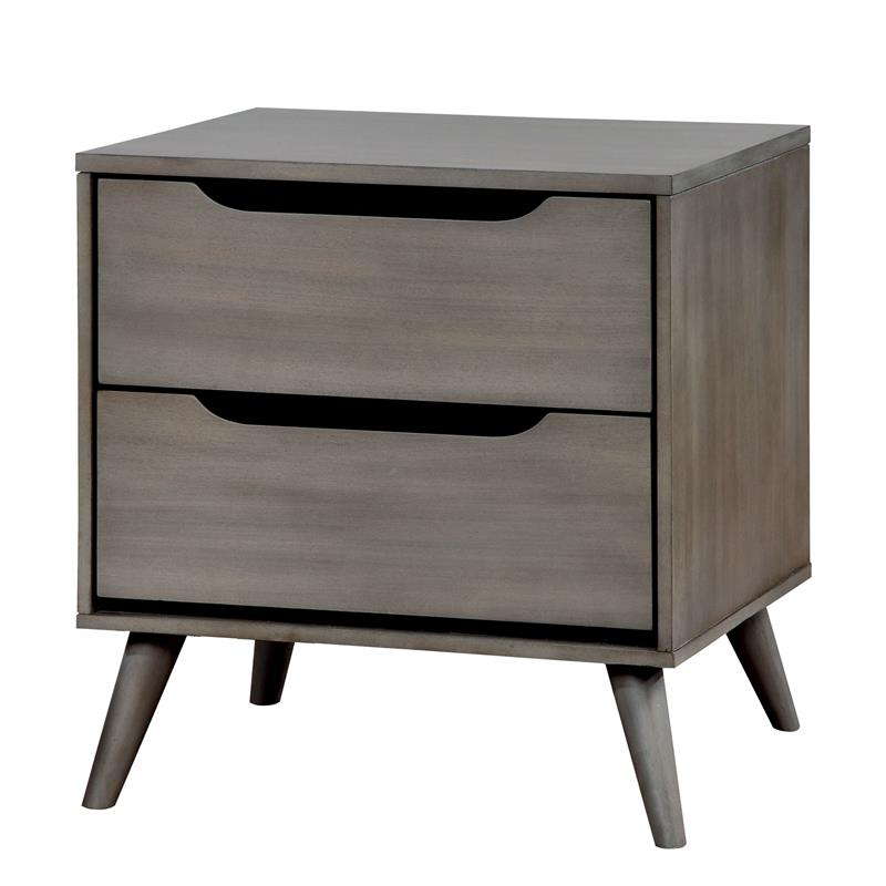 Furniture of America Belkor Wood 2-Piece Dresser and Nightstand Set in Gray