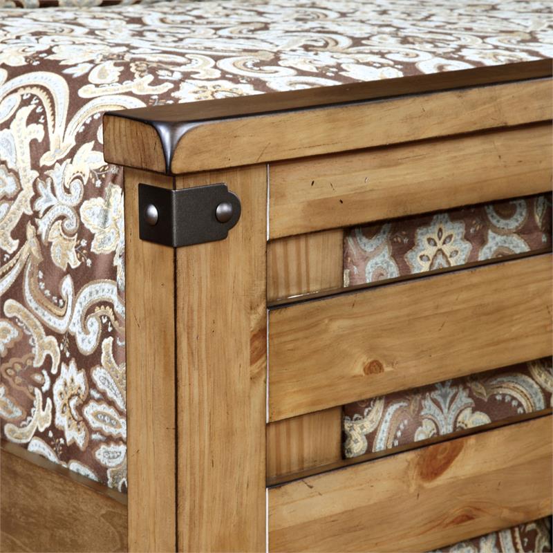 FOA Jule 3pc Weathered Brown Elm Wood Bedroom Set - Cal King+Nightstand+Chest