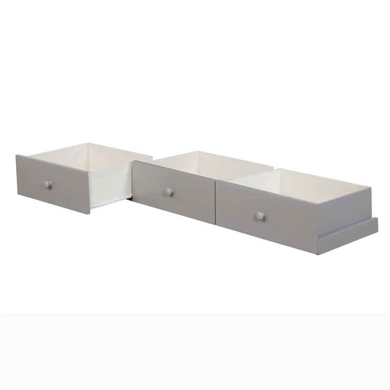 Furniture of America Gosney Cottage Wood Underbed Drawers in Gray (Set of 3)