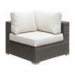 Furniture of America Arthur Contemporary Rattan Patio Corner Chair in Light Gray