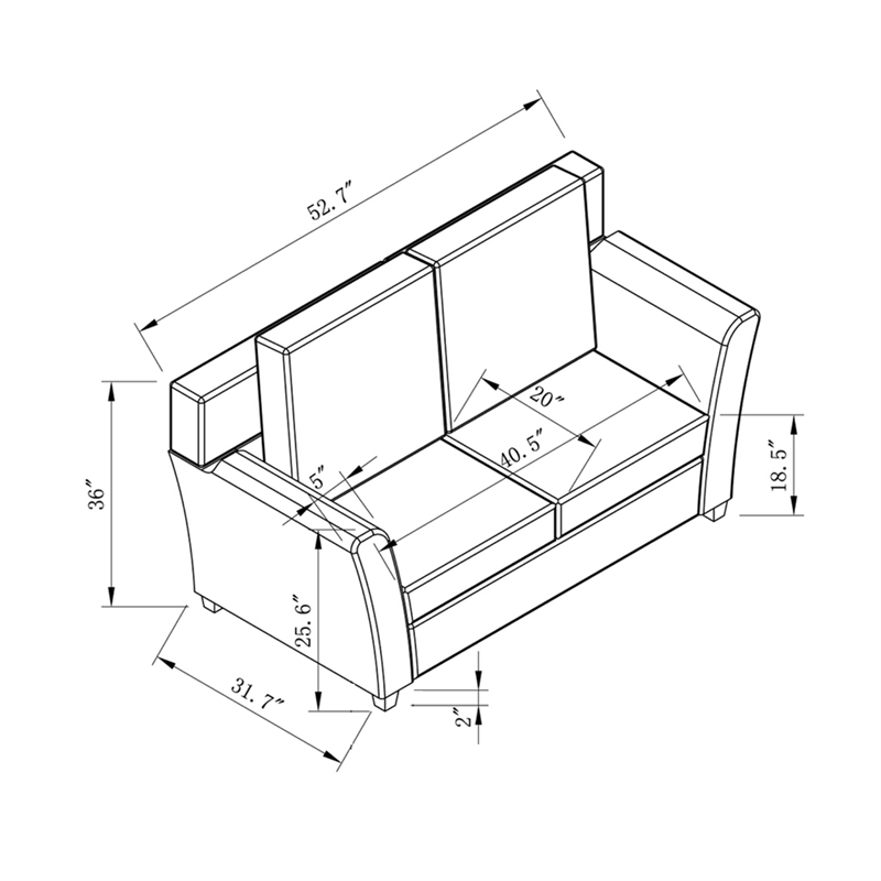 Furniture of America Lillard Faux Leather Upholstered Loveseat in Brown