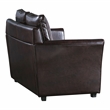 Furniture of America Lillard Faux Leather Upholstered Loveseat in Brown