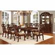 Furniture of America Wilson Traditional Wood 9-Piece Dining Set in Brown Cherry
