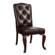 Furniture of America Ramsaran Faux Leather 7-Piece Dining Set in Brown Cherry