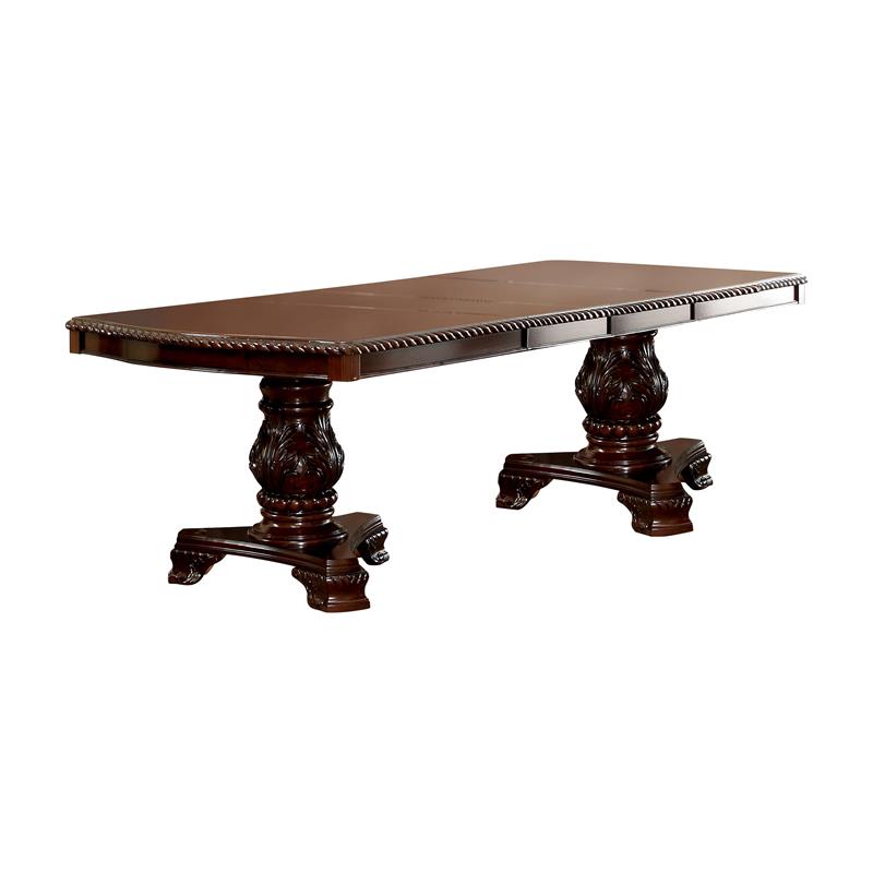 Furniture of America Ramsaran Wood 7-Piece Dining Set in Brown Cherry