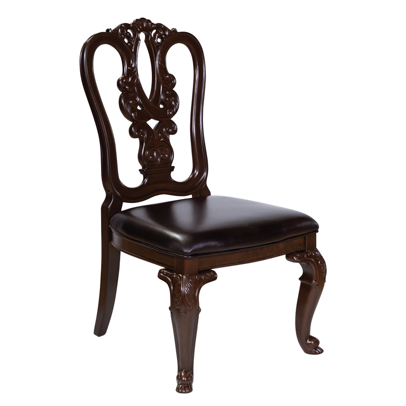 Furniture of America Ramsaran Wood 7-Piece Dining Set in Brown Cherry