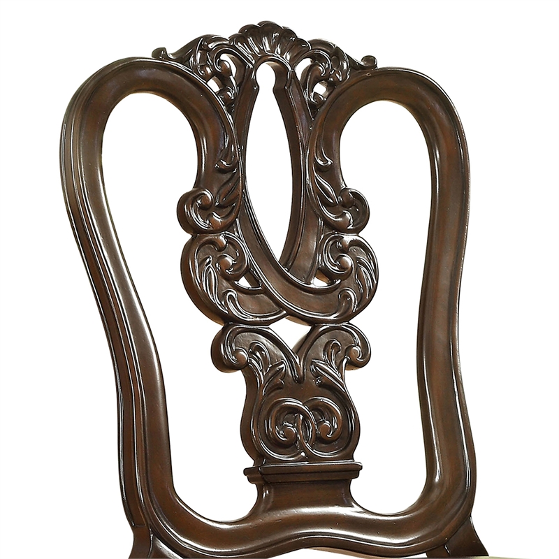 Furniture of America Ramsaran Wood 7-Piece Dining Set in Brown Cherry