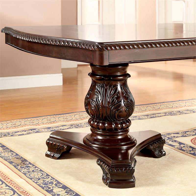 Furniture of America Ramsaran Wood 7-Piece Dining Set in Brown Cherry