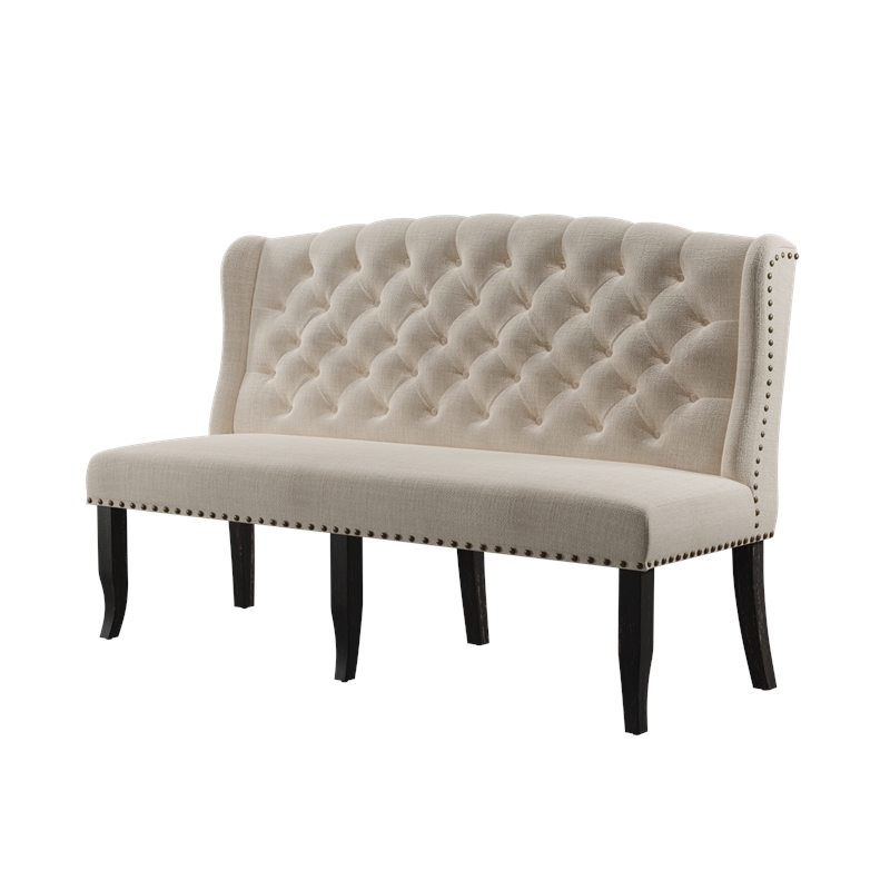 Furniture of America Sinuata Wood 6-Piece 84-inch Dining Table Set in Black