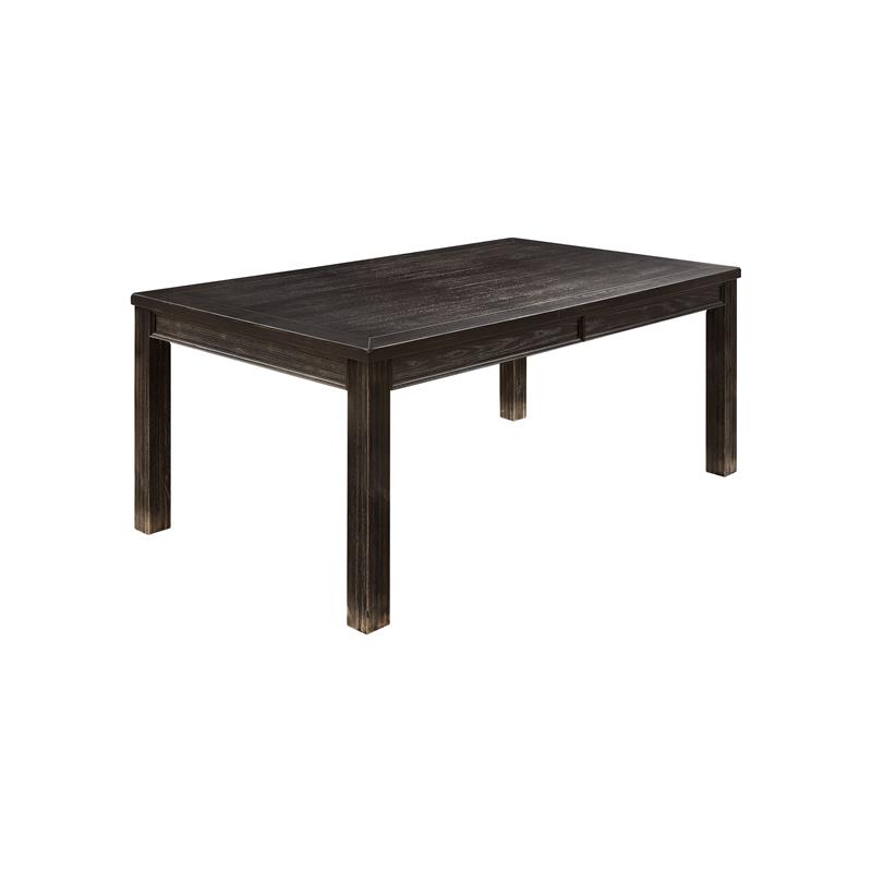 Furniture of America Sinuata Wood 7pc Extendable Dining Set in Black and Beige