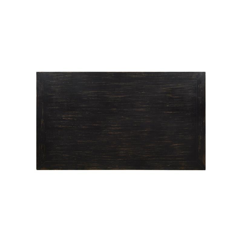 Furniture of America Sinuata Wood 7pc Extendable Dining Set in Black and Beige