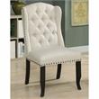 Furniture of America Sinuata Wood 7pc Extendable Dining Set in Black and Beige
