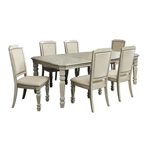 Furniture of America Gaines Wood 7-Piece Dining Set in Antique White