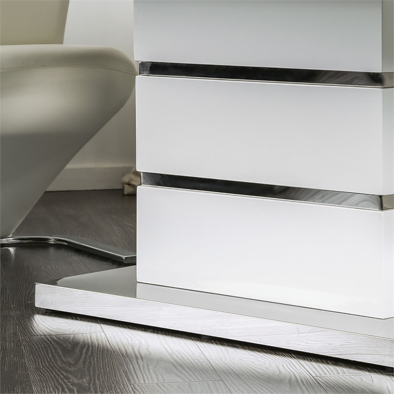 Furniture of America Verdell Metal 7-Piece Dining Table Set in White