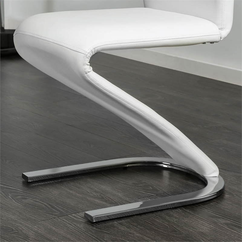 Furniture of America Verdell Metal 7-Piece Dining Table Set in White