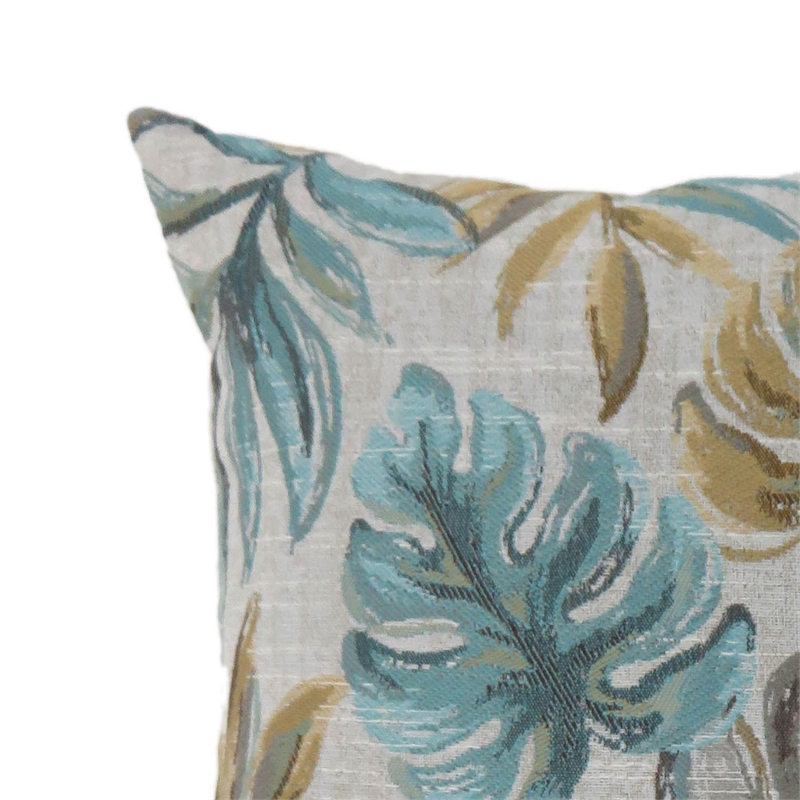 Furniture of America Fabric Small Throw Pillow in Blue (Set of 2)