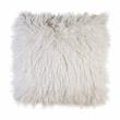 Furniture of America Highgate Fabric Throw Pillow in Shaggy White (Set of 2)