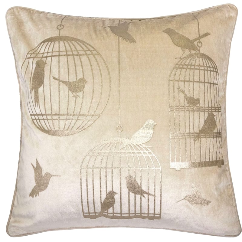 Furniture of America Brantley Fabric Throw Pillow in Ivory (Set of 2)