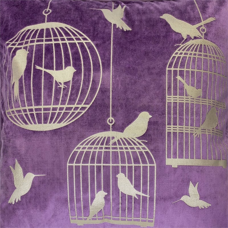 Furniture of America Brantley Fabric Throw Pillow in Purple (Set of 2)