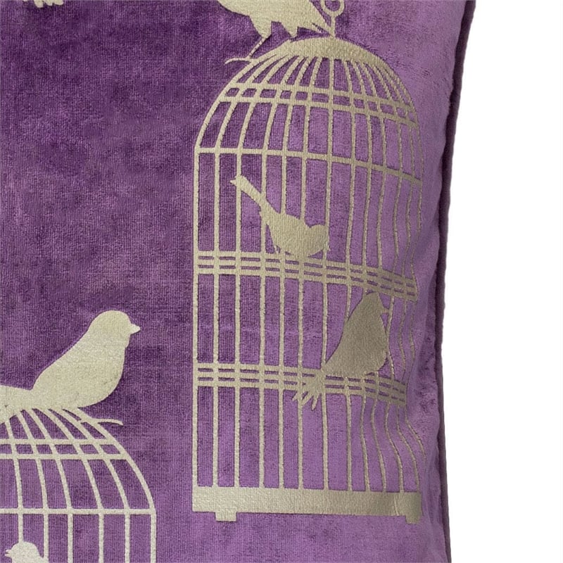 Furniture of America Brantley Fabric Throw Pillow in Purple (Set of 2)
