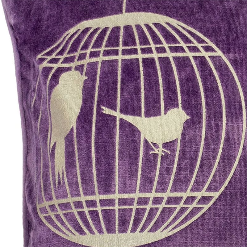 Furniture of America Brantley Fabric Throw Pillow in Purple (Set of 2)