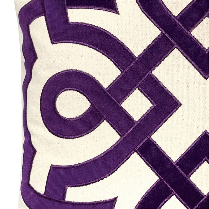 Furniture of America Martha Fabric Throw Pillows in Beige and Purple (Set of 2)