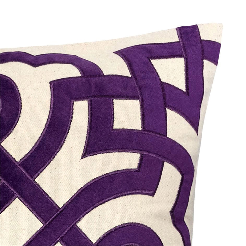 Furniture of America Martha Fabric Throw Pillows in Beige and Purple (Set of 2)