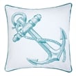 Furniture of America Paloma Fabric Throw Pillows in White and Teal (Set of 2)
