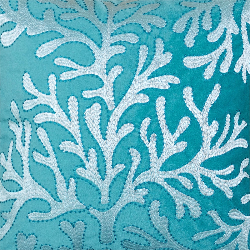 Furniture of America Paloma Teal Blue Fabric 20-Inch Throw Pillow (Set of 2)