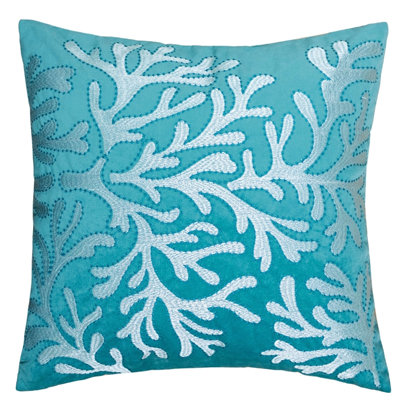 Furniture of America Paloma Teal Blue Fabric 20-Inch Throw Pillow (Set of 2)