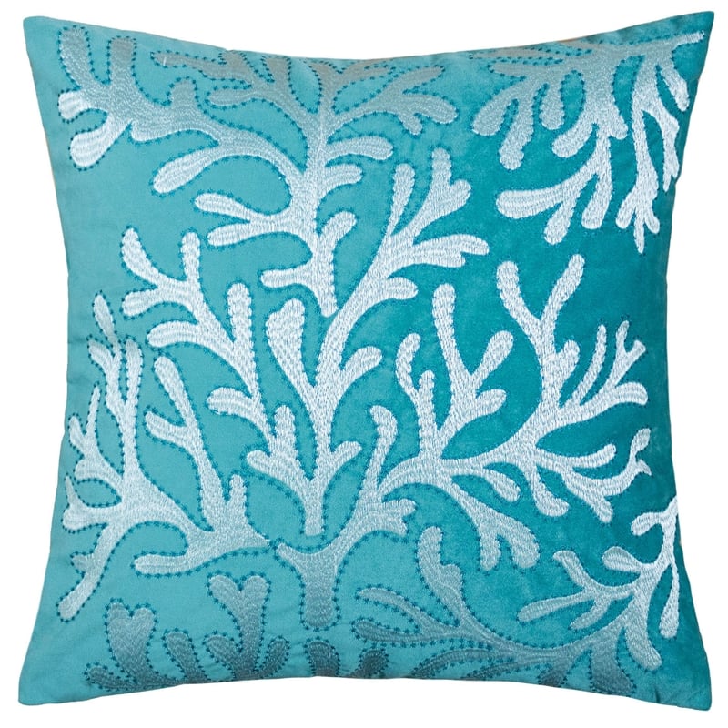 Furniture of America Paloma Teal Blue Fabric 20-Inch Throw Pillow (Set of 2)