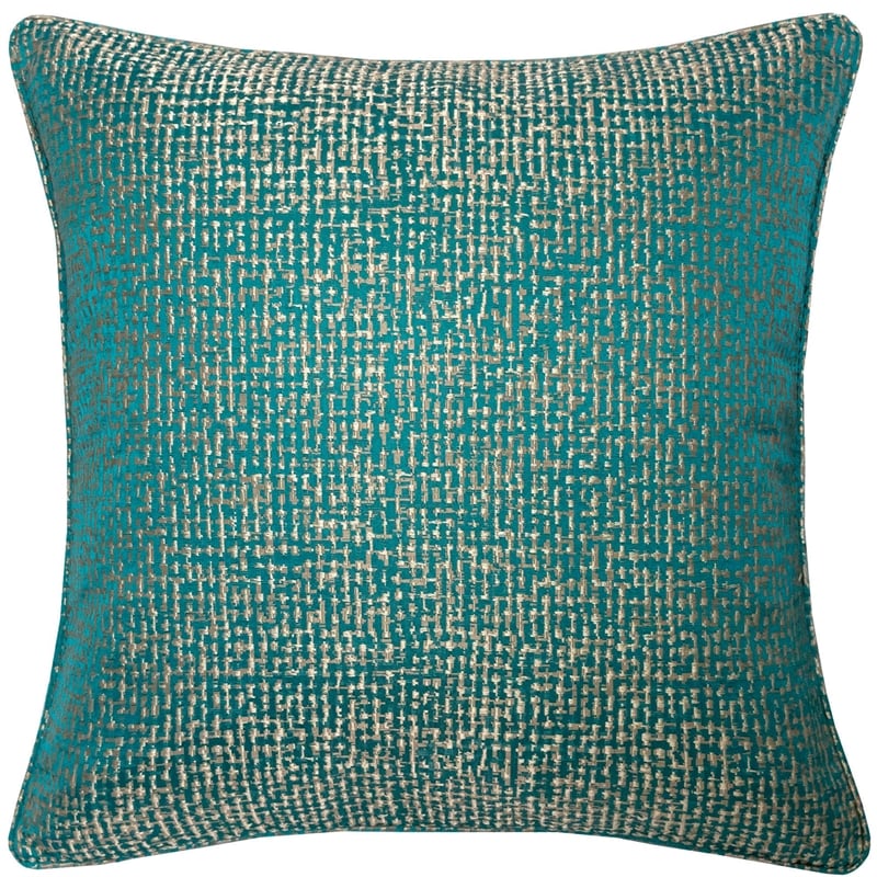 Furniture of America Adeline Jacquard Fabric Throw Pillow in Green (Set of 2)