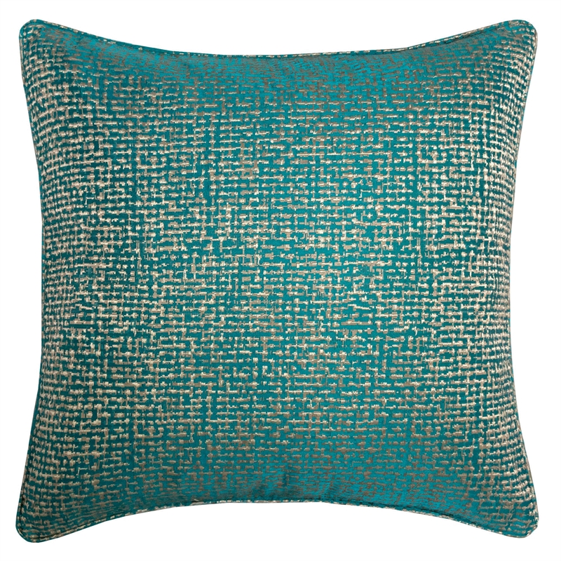 Furniture of America Adeline Jacquard Fabric Throw Pillow in Green (Set of 2)