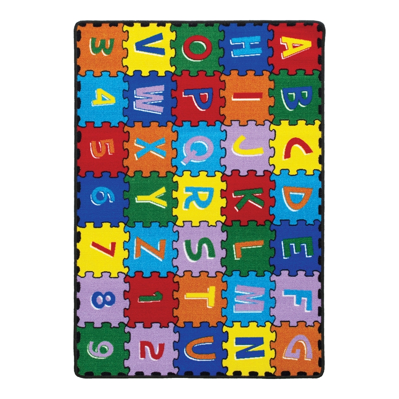 Furniture of America Baffy Fabric Alphabet Multi-Color 5'x7' Area Rug