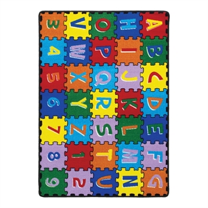 furniture of america bradley contemporary fabric alphabet multi-color area rug