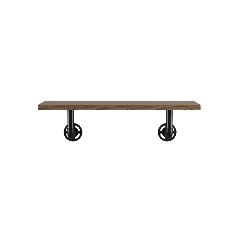 Furniture Of America Hollis Industrial Wood 1 Tier Wall Display Shelf In Natural Idf Ac533 1