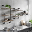 Furniture of America Hollis Industrial Wood 2-Tier Wall Display Shelf in Natural