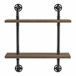 Furniture of America Hollis Industrial Wood 2-Tier Wall Display Shelf in Natural