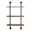 Furniture of America Hollis Industrial Wood 3-Tier Wall Display Shelf in Natural