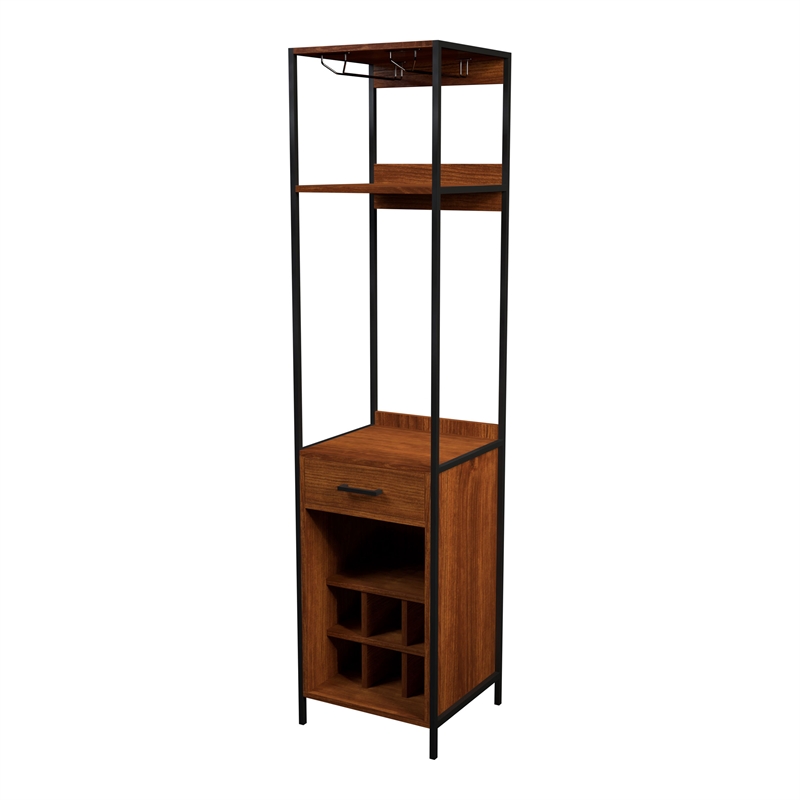 Furniture of America Amarone Wood Multi Storage Wine Rack in Natural