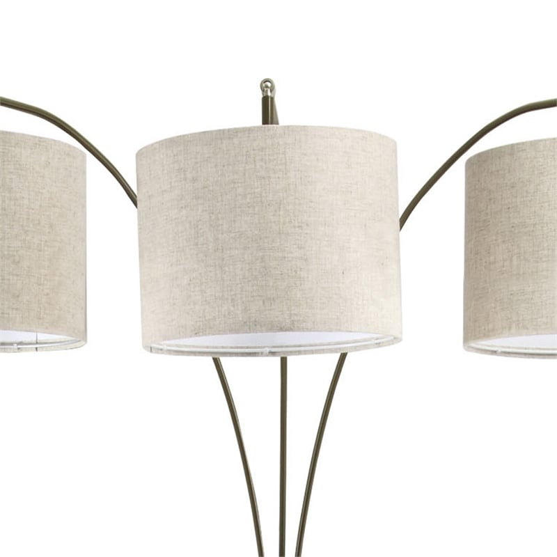 Furniture of America Ryan Modern Metal 3-Shade Floor Lamp in Brown
