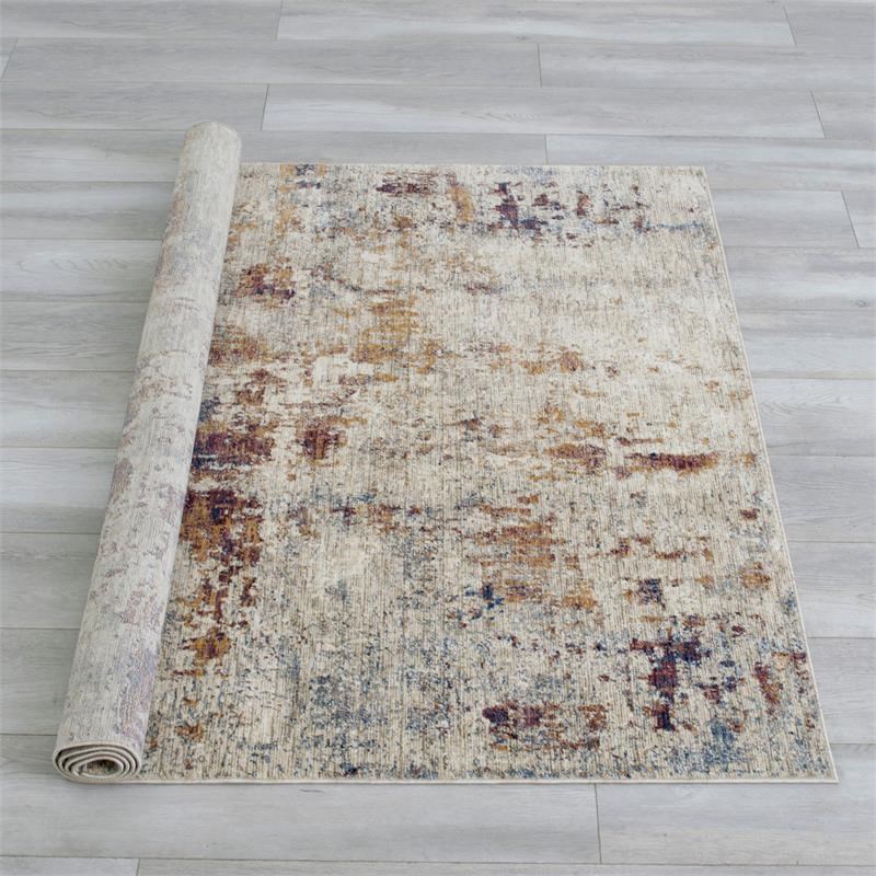Furniture of America Camden Spaced Dyed Fabric 5'x7' Area Rug in Beige