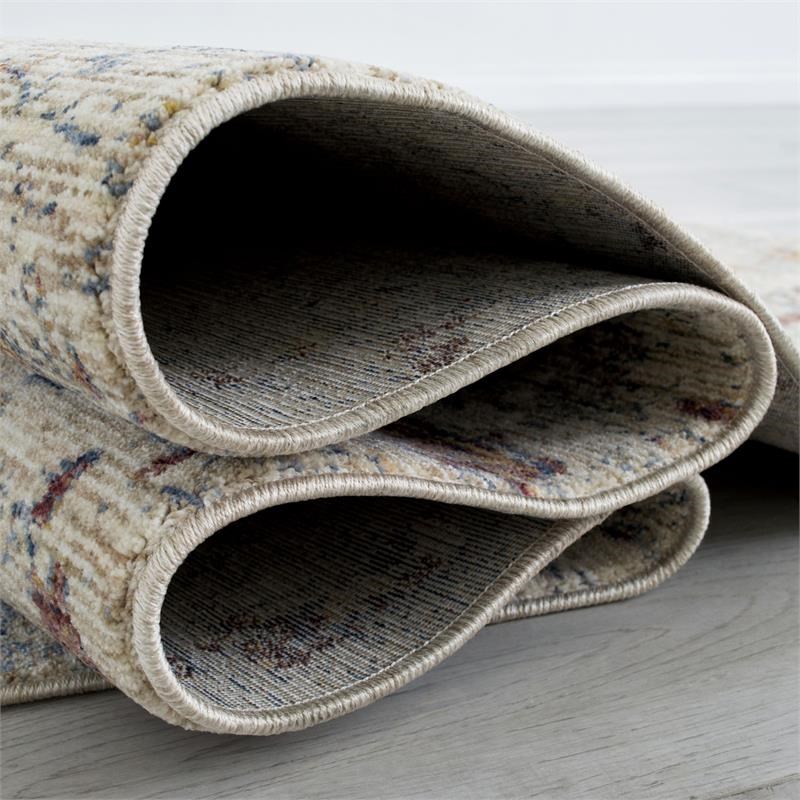 Furniture of America Camden Spaced Dyed Fabric 5'x7' Area Rug in Beige