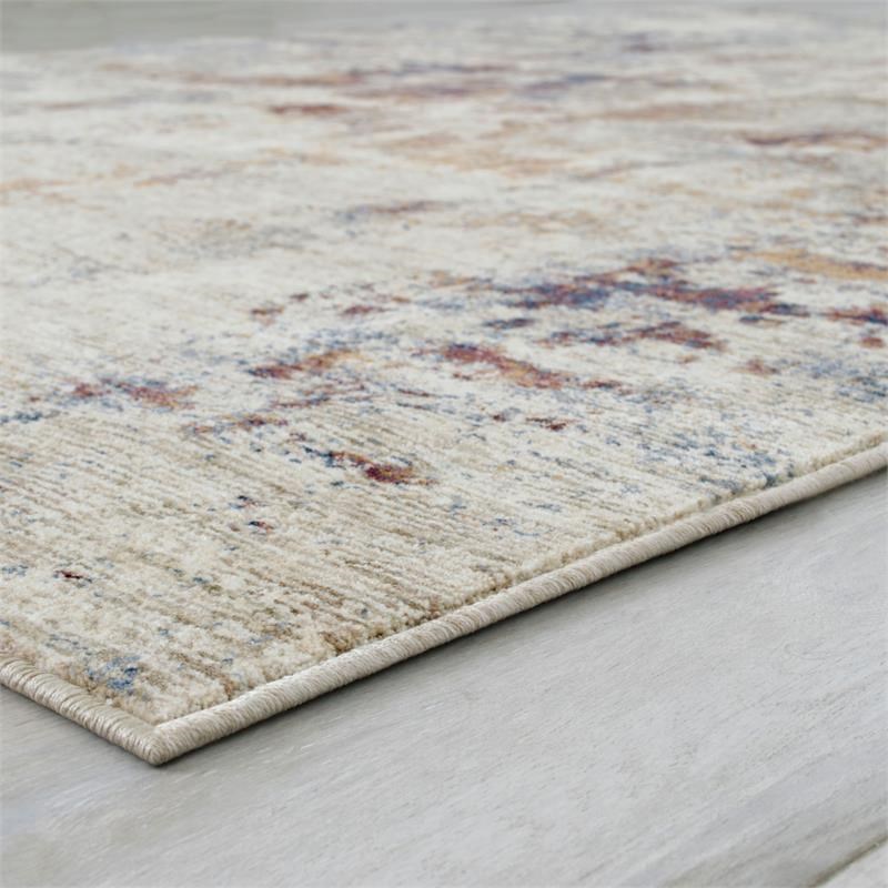 Furniture of America Camden Spaced Dyed Fabric 5'x7' Area Rug in Beige