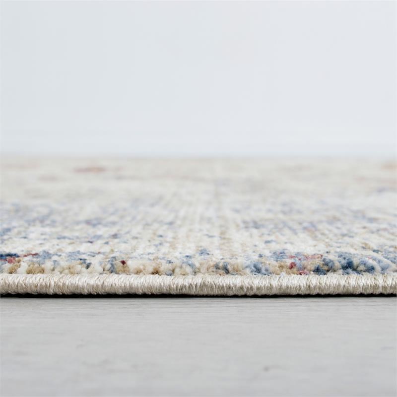 Furniture of America Camden Spaced Dyed Fabric 5'x7' Area Rug in Beige