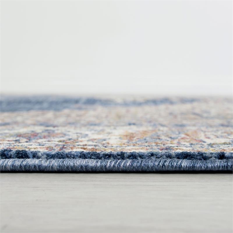 Furniture of America Camden Spaced Dyed Fabric 5'x7' Area Rug in Blue