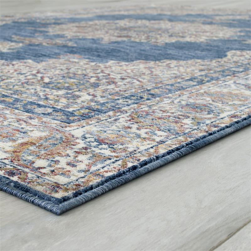 Furniture of America Camden Spaced Dyed Fabric 5'x7' Area Rug in Blue